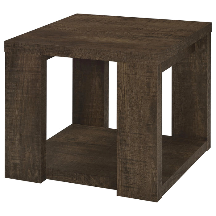 Pavone Open-Shelf Coffee and End Table Set - Dark Rustic Mango 3-Piece Set