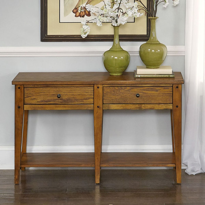 Liberty Furniture Lake House Sofa Table in Oak