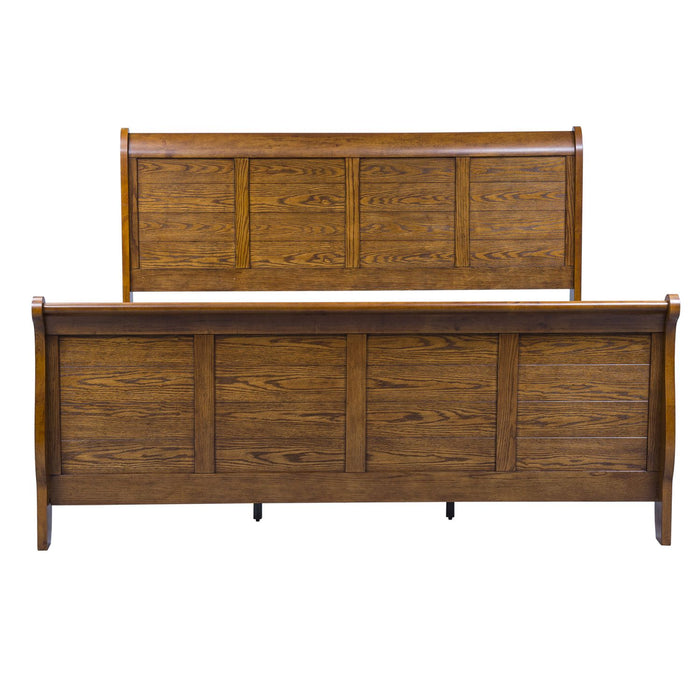 Grandpas Cabin King California Sleigh Bed, Dresser & Mirror, Night Stand