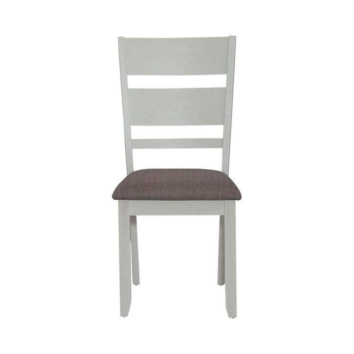 Liberty Furniture Brook Bay Slat Back Uph Side Chair (Set of 2) in Textured White