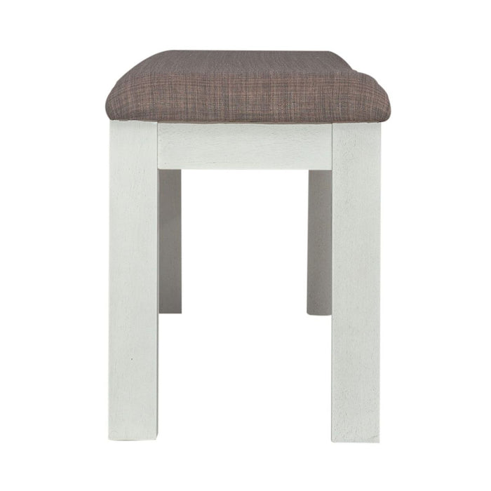 Liberty Furniture Brook Bay Uph Dining Bench in Textured White