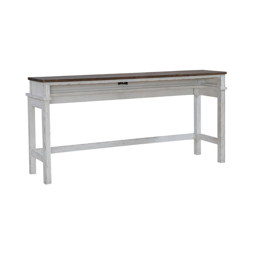 Liberty Furniture River Place Console Bar Table in Riverstone White & Tobacco image