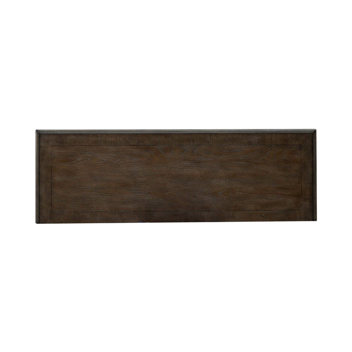 Magnolia Manor Hall Console in Antique White & Weathered Bark EST SHIP TIME APPX 4 WEEKS
