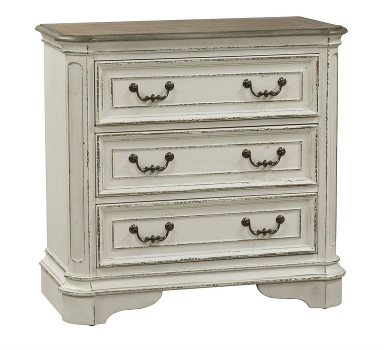 Liberty Magnolia Manor 3 Drawer Bedside Chest in Antique White