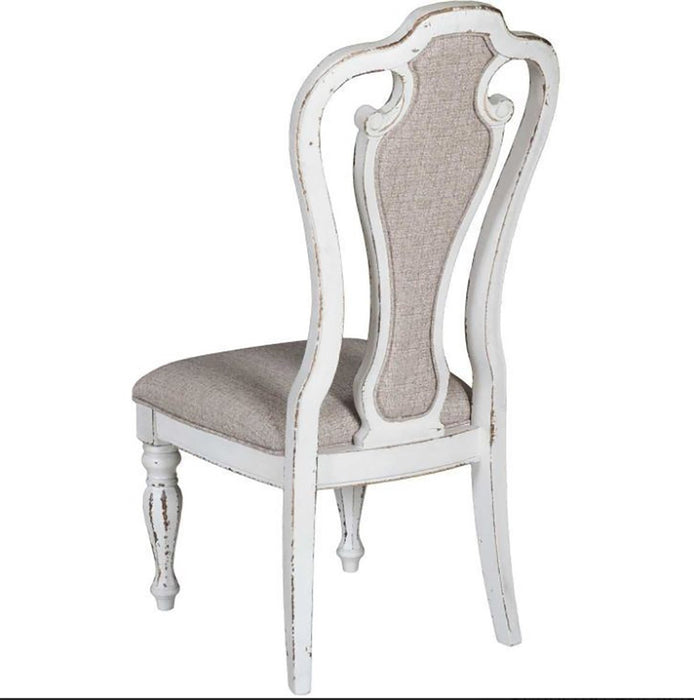 Liberty Furniture Magnolia Manor Upholstered Splat Back Side Chair in Antique White (Set of 2)