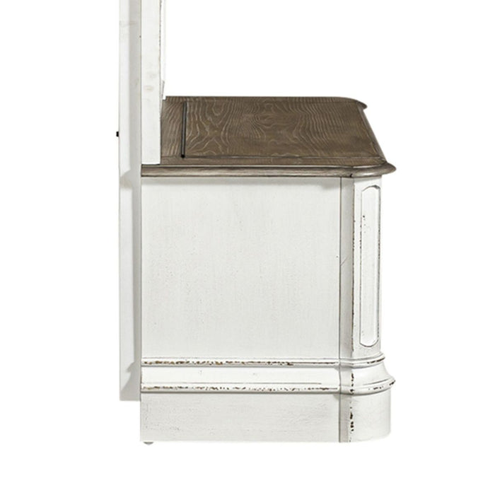 Liberty Furniture Magnolia Manor Hall Tree Base in Antique White & Weathered Bark