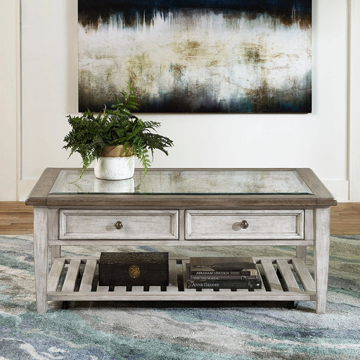 Heartland Rect Ceiling Tile Cocktail Table in Antique White image