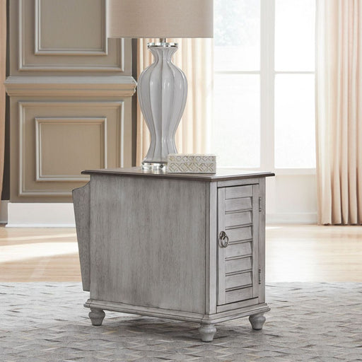 Liberty Furniture Ocean Isle Chair Side Table in Antique White with Weathered Pine image