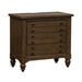 Americana Farmhouse 6 Drawer Bedside Chest in Dusty Taupe and Black image
