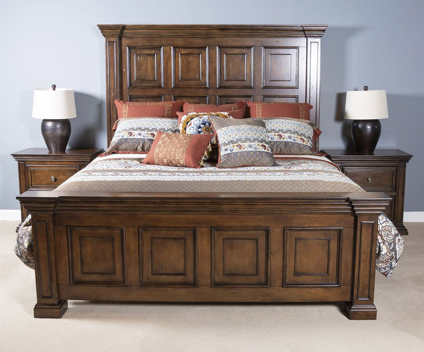 Liberty Furniture Big Valley Cal King Panel Bed in Brownstone image