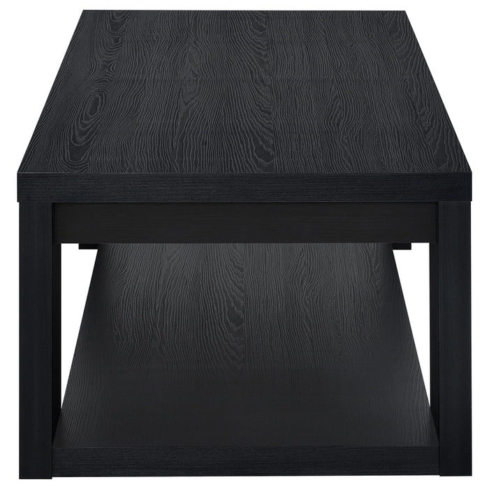 Pavone Open-Shelf Coffee and End Table Set - Black 2-Piece Set
