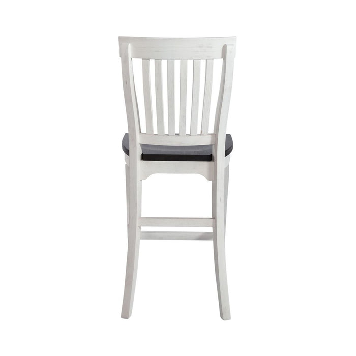 Liberty Furniture Allyson Park Counter Height Slat Back Chair in White with Charcoal (Set of 2)