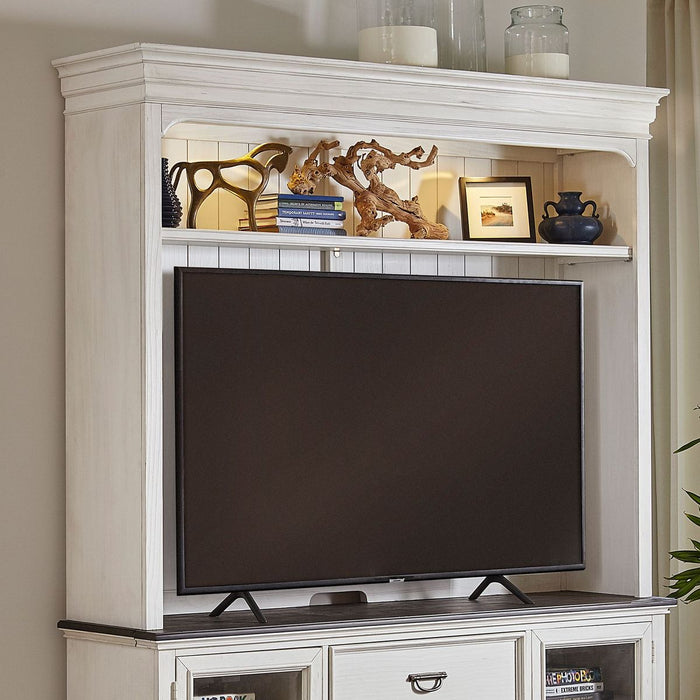 Liberty Allyson Park Entertainment Hutch in Wirebrushed White