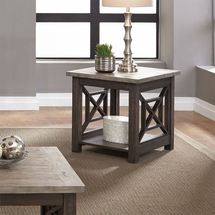 Liberty Heatherbrook End Table in Charcoal and Ash