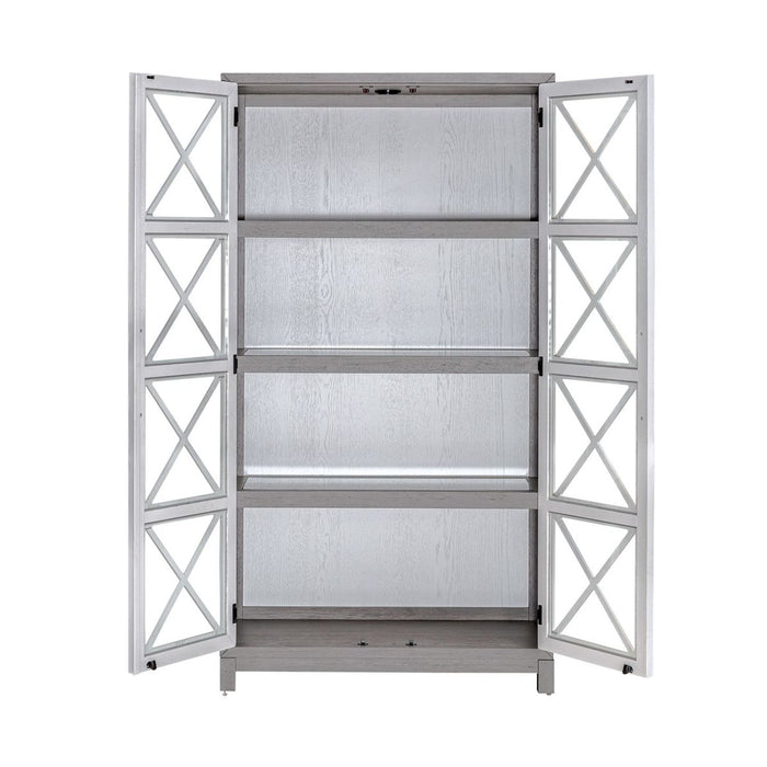 Liberty Furniture Palmetto Heights Bunching Display Cabinet in Two-Tone