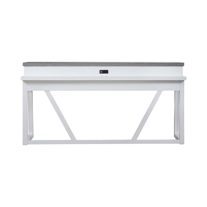 Liberty Furniture Palmetto Heights Console Bar Table in Shell White & Driftwood