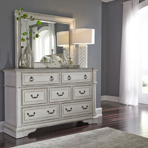 Abbey Park King California Panel Bed, Dresser & Mirror - Furniture Warehouse Direct (Victoria, TX)