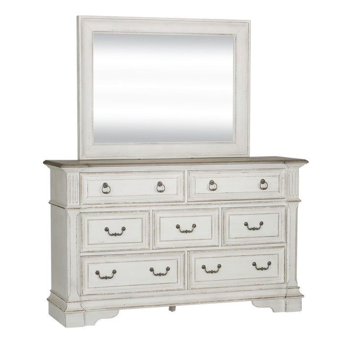 Abbey Park King Panel Bed, Dresser & Mirror, Chest, Night Stand