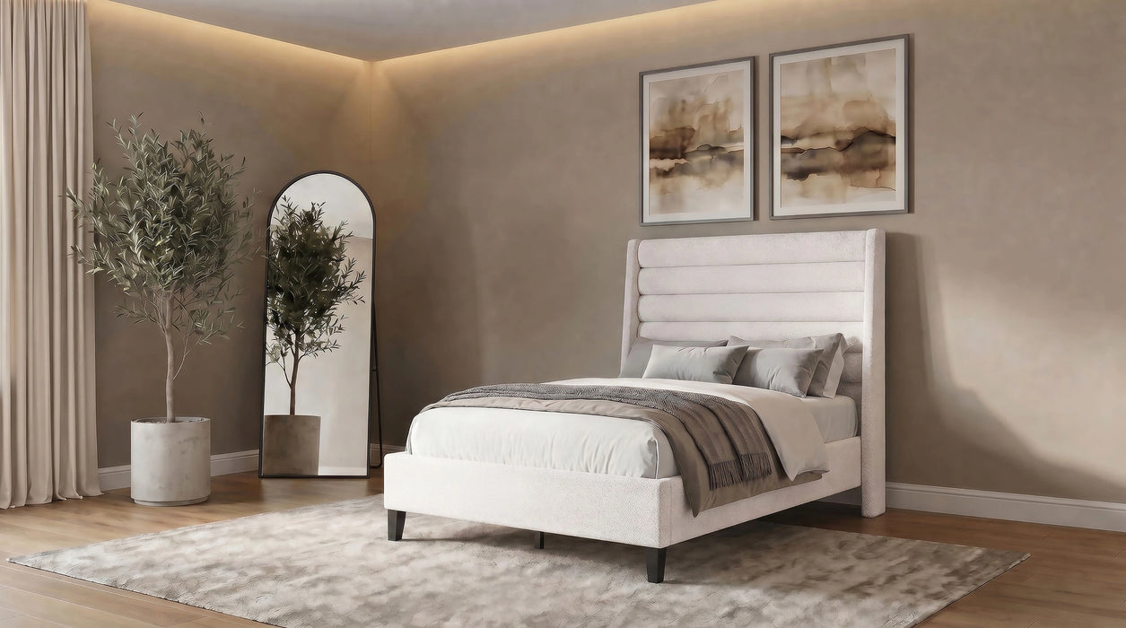 Leslie Upholstered Wingback Platform Bed