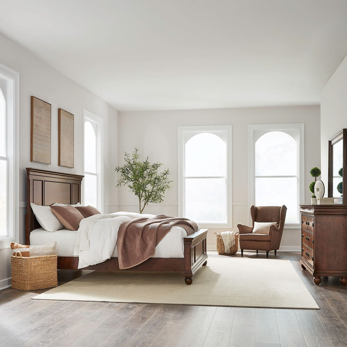Rustic Traditions King California Panel Bed, Dresser & Mirror image