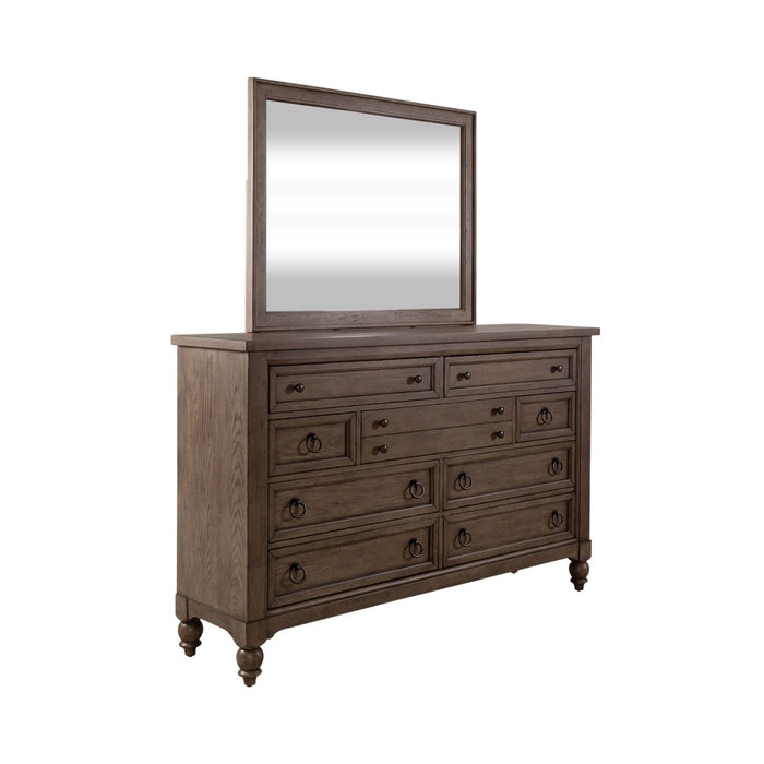 Americana Farmhouse King Sleigh Bed, Dresser & Mirror, Chest, N/S