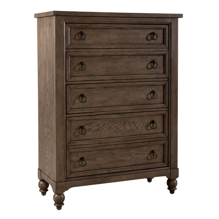 Americana Farmhouse Queen Sleigh Bed, Dresser & Mirror, Chest