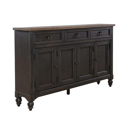 Americana Farmhouse Hall Buffet in Dusty Taupe & Black - Furniture Warehouse Direct (Victoria, TX)