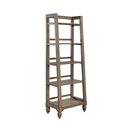 Liberty Furniture Americana Farmhouse Leaning Pier Bookcase in Dusty Taupe image