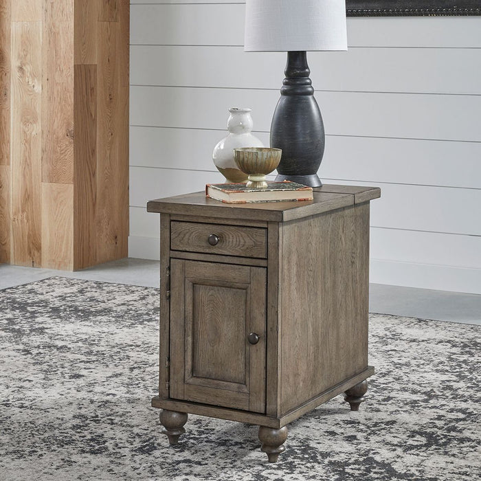 Liberty Furniture Americana Farmhouse Chair Side Table in Dusty Taupe