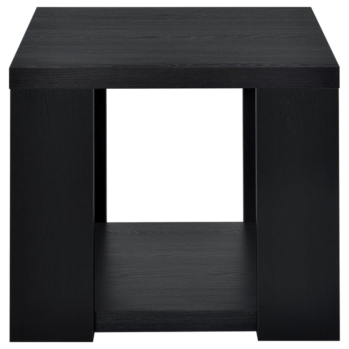 Pavone Open-Shelf Coffee and End Table Set - Black 2-Piece Set