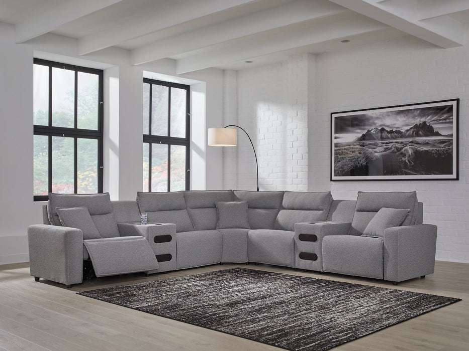 Modmax II Power Reclining Sectional with Audio Consoles - Furniture Warehouse Direct (Victoria, TX)