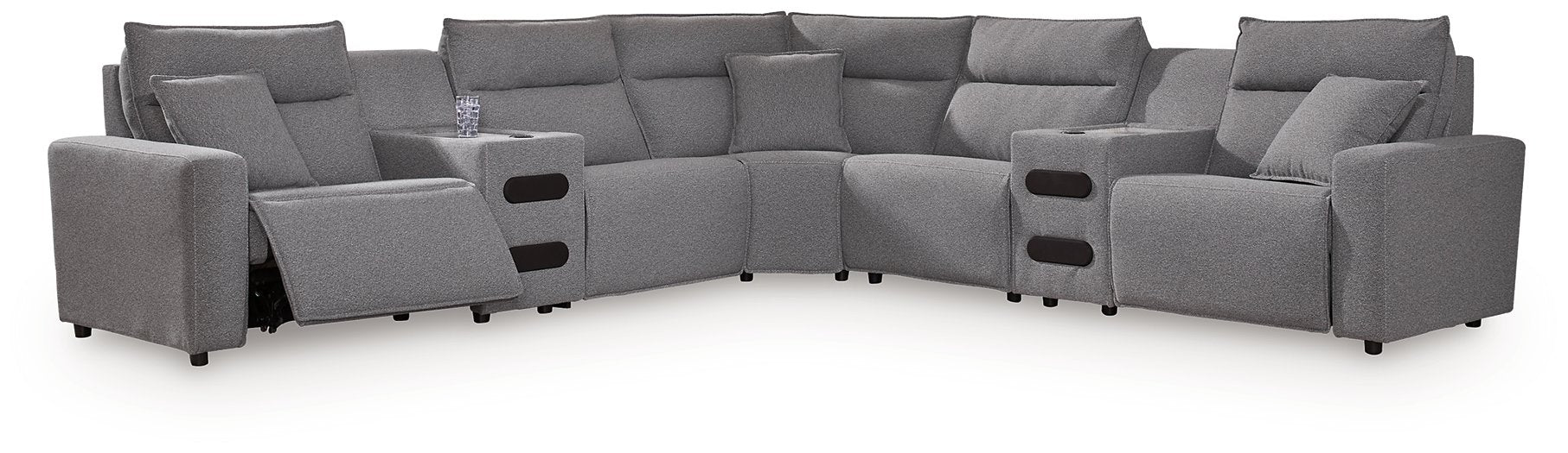 Modmax II Power Reclining Sectional with Audio Consoles - Furniture Warehouse Direct (Victoria, TX)