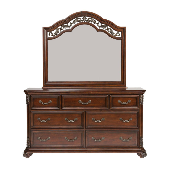 Messina Estates King Poster Bed, Dresser & Mirror, Night Stand