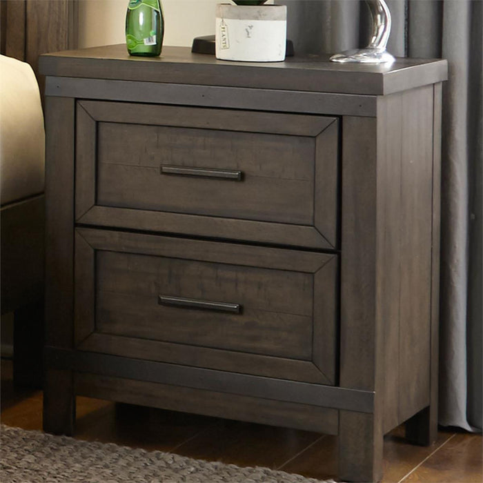 Liberty Furniture Thornwood Hills 2 Drawer Nightstand in Rock Beaten Gray