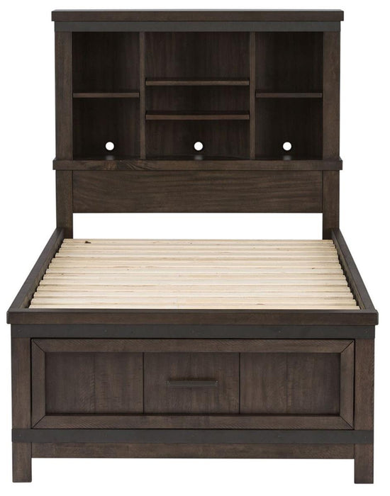 Liberty Furniture Thornwood Hills Twin Bookcase Bed in Rock Beaten Gray