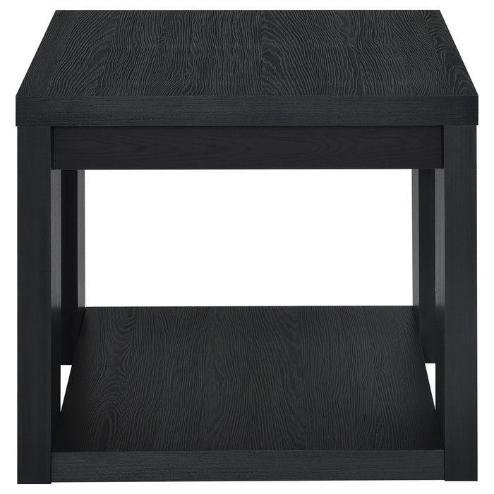 Pavone Open-Shelf Coffee and End Table Set - Black 2-Piece Set