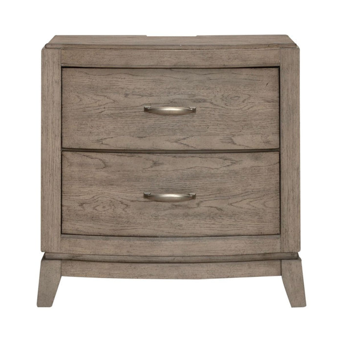 Liberty Furniture Avalon Nightstand with Charging Station in Burnished Beige