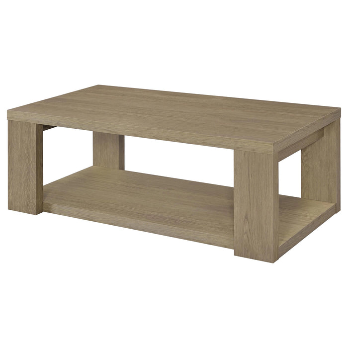 Pavone Open-Shelf Coffee and End Table Set - Latte 2-Piece Set