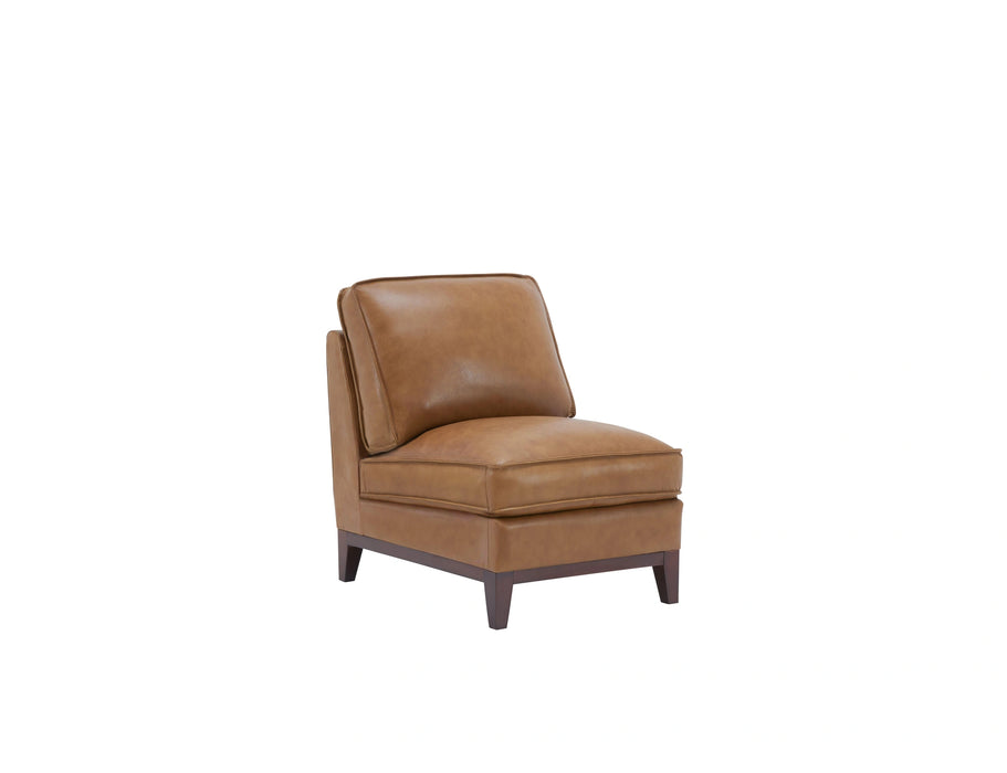 Leather Italia USA Georgetowne Newport Armless Chair in Camel