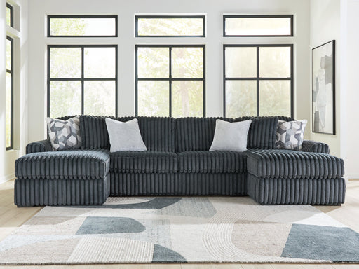 Midnight-Madness Double Chaise 3-Piece Sectional - Furniture Warehouse Direct (Victoria, TX)