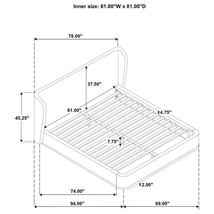 Blaire Upholstered Wingback Platform Bed