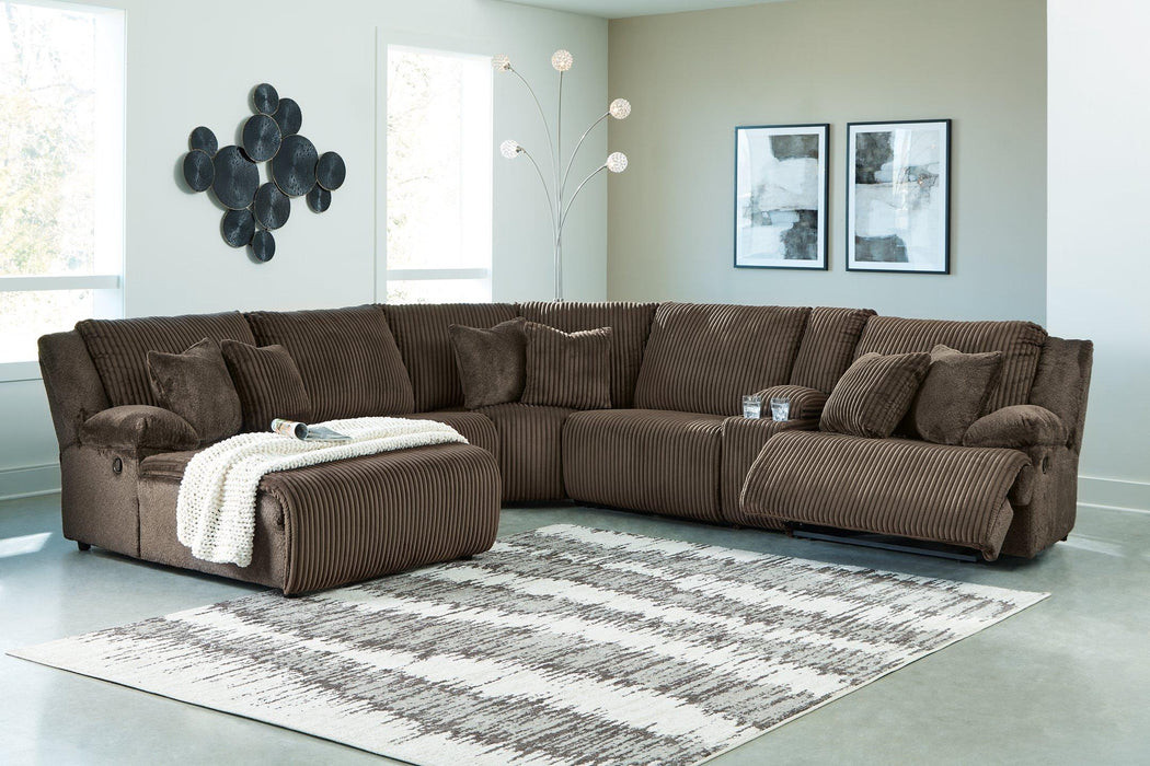 Top Tier Reclining Sectional with Chaise - Furniture Warehouse Direct (Victoria, TX)