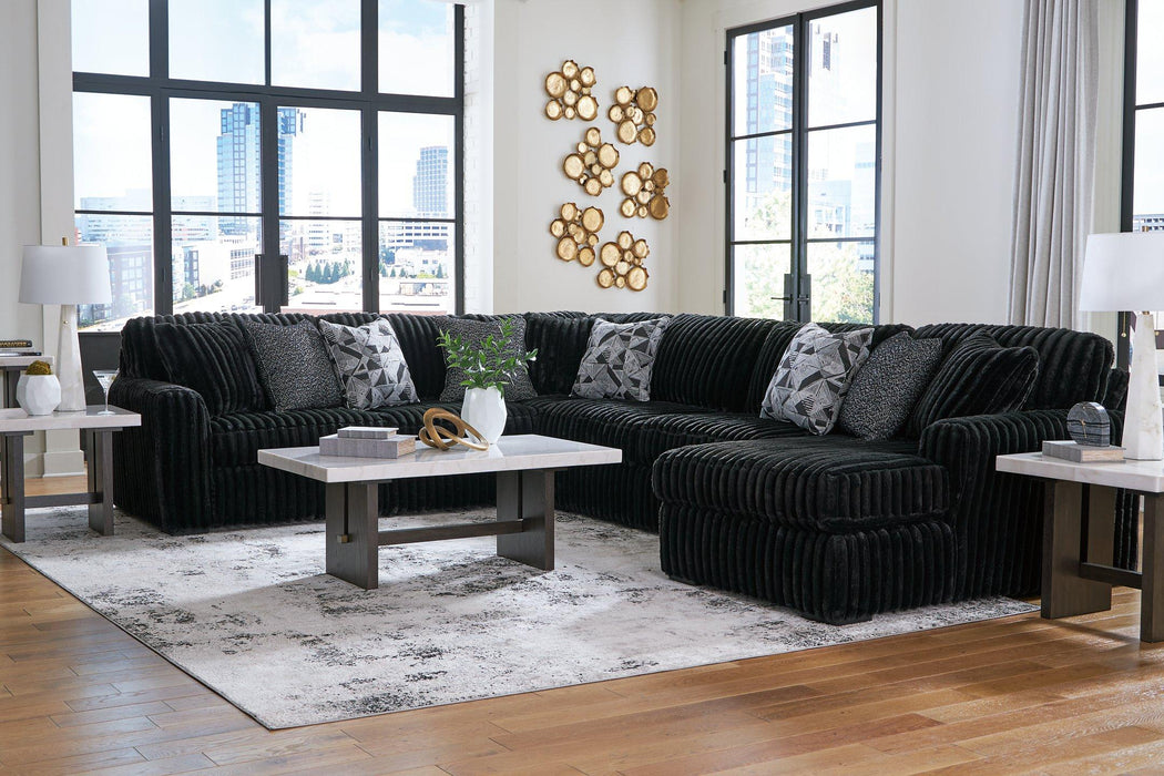 Midnight-Madness Sectional with Chaise - Furniture Warehouse Direct (Victoria, TX)