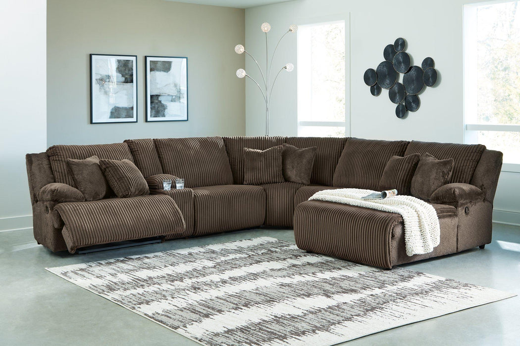 Top Tier Reclining Sectional with Chaise - Furniture Warehouse Direct (Victoria, TX)