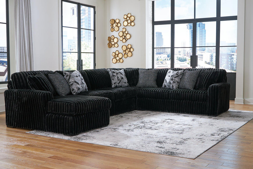 Midnight-Madness Sectional with Chaise - Furniture Warehouse Direct (Victoria, TX)
