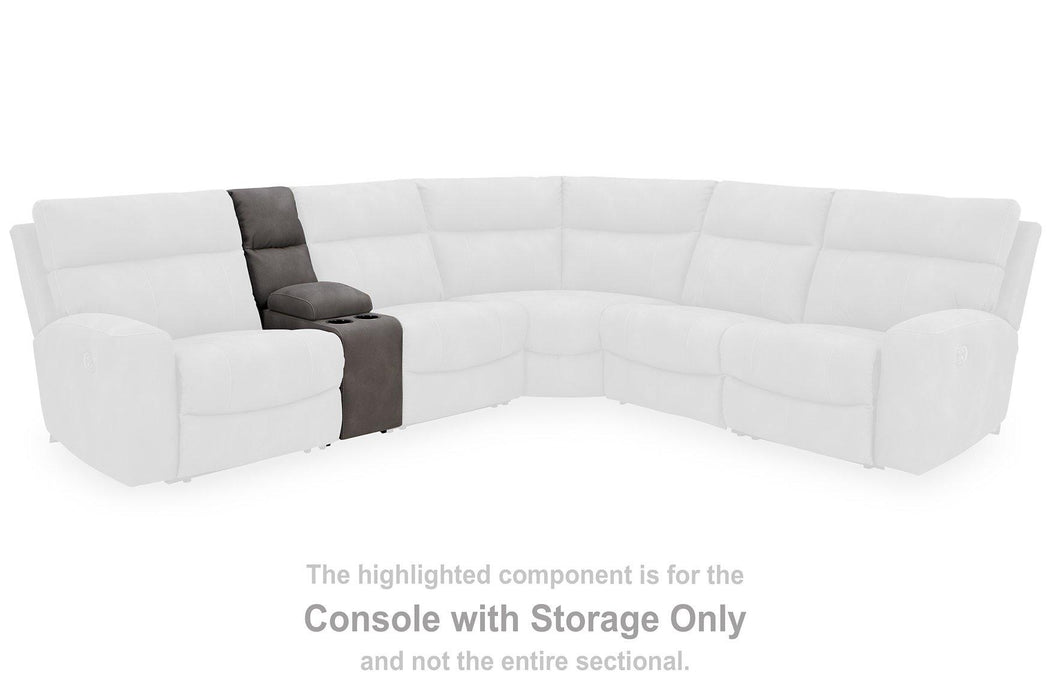 Next-Gen DuraPella Power Reclining Sectional Loveseat with Console - Furniture Warehouse Direct (Victoria, TX)