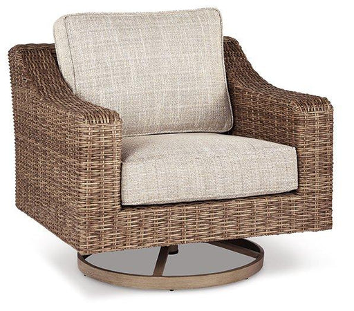 Beachcroft Outdoor Swivel Lounge with Cushion - Furniture Warehouse Direct (Victoria, TX)