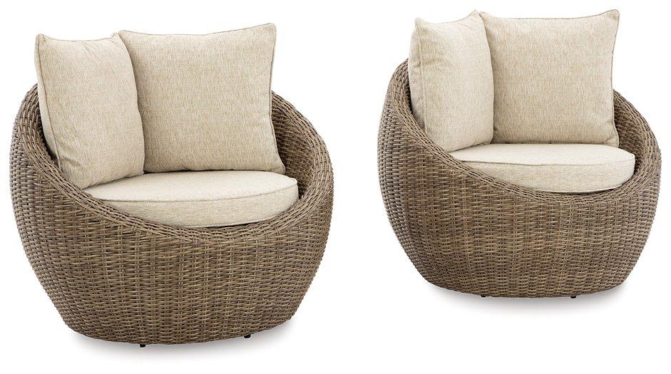 Danson Swivel Lounge with Cushion (Set of 2) - Furniture Warehouse Direct (Victoria, TX)
