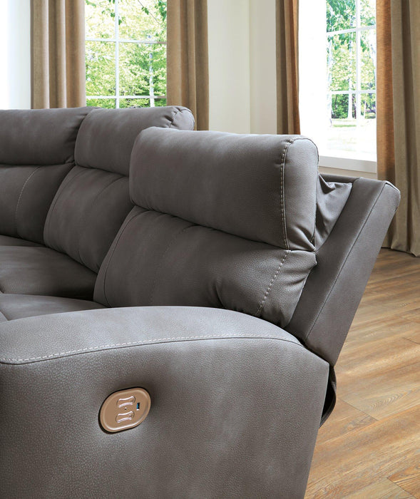 Next-Gen DuraPella Power Reclining Sectional Loveseat - Furniture Warehouse Direct (Victoria, TX)