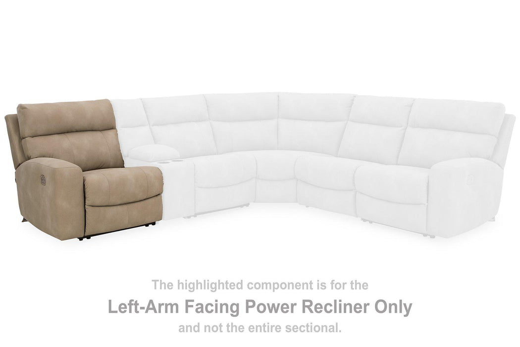 Next-Gen DuraPella Power Reclining Sectional Loveseat with Console - Furniture Warehouse Direct (Victoria, TX)